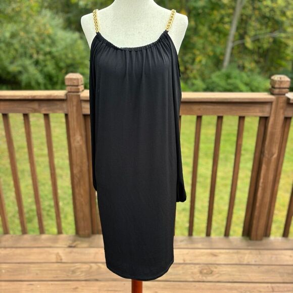 MICHAEL Michael Kors Cold Shoulder Long Sleeve Chain Strap Dress - Picture 1 of 10
